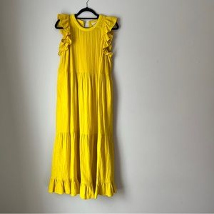 Universal Thread Ruffle Sleeve Yellow Maxi Dress